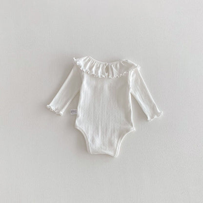 Spring Arrival Baby Girls Long Sleeves Solid Color Bodysuit with Collar, MyKids-USA®, Bodysuits, MyKids-USA -  -  -  -  -  -  - .