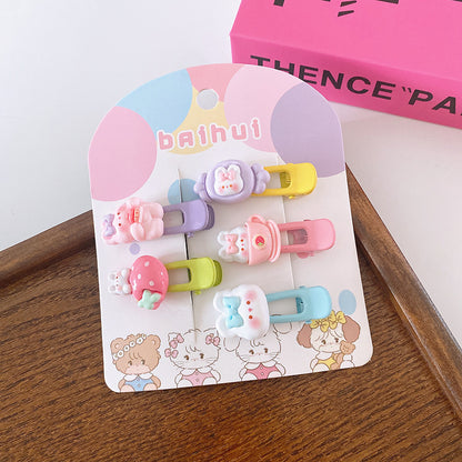 Of 5 Candy-Colored Hollow Out Animals Cartoon Resin Hair Clips