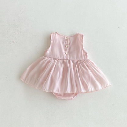 Summer Arrival Baby Girls Sleeveless Solid Color Cute Dress