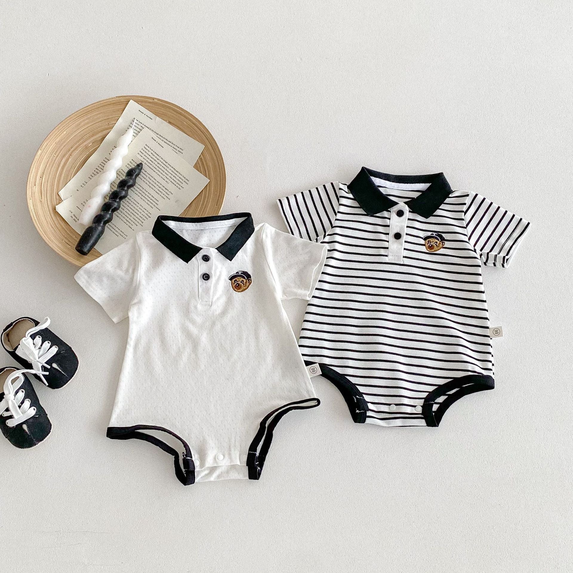 Summer Arrival Baby Unisex Casual Striped/Color Patchwork Short Sleeves Onesies, MyKids-USA®, Baby One-Pieces, MyKids-USA -  -  -  -  -  -  - 