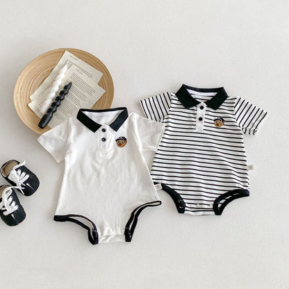 Summer Arrival Baby Unisex Casual Striped/Color Patchwork Short Sleeves Onesies, MyKids-USA®, Baby One-Pieces, MyKids-USA -  -  -  -  -  -  - 
