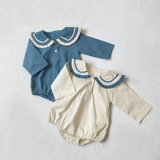 MyKids-USA® Autumn Arrival Baby Kids Girls Long Sleeves Preppy Collar Bodysuit