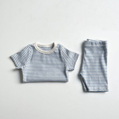 MyKids-USA® Arrival Summer Baby Kids Short Sleeves Striped T-shirt and Shorts Clothing Set