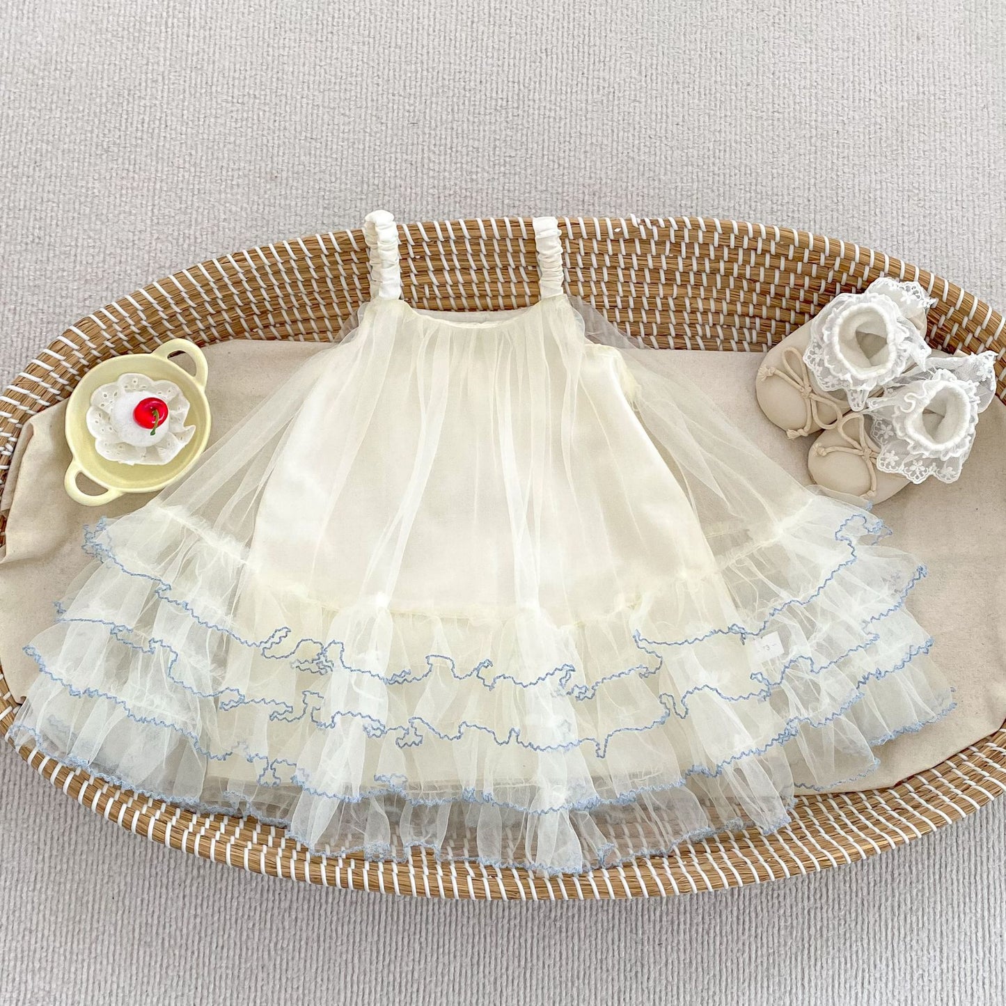 Summer Arrival Baby Girls Sleeveless Tulle Dress, MyKids-USA®, Baby & Children's Dresses, MyKids-USA - Size/Age - 73 (6-9M) - Color - Beige -  -  - TR2605011711-A.