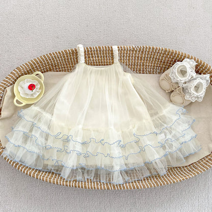 Summer Arrival Baby Girls Sleeveless Tulle Dress, MyKids-USA®, Baby & Children's Dresses, MyKids-USA - Size/Age - 73 (6-9M) - Color - Beige -  -  - TR2605011711-A.