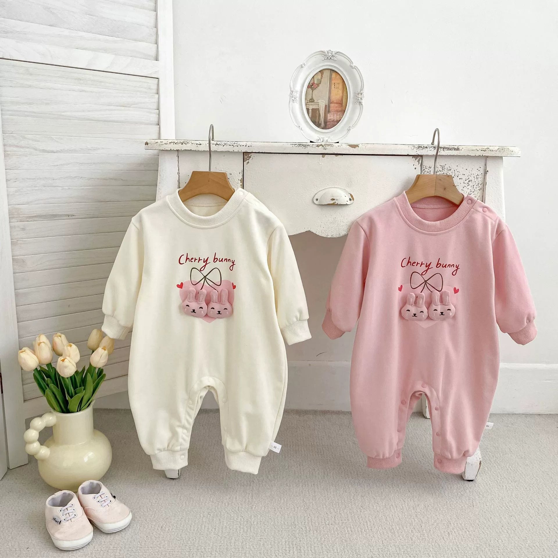 Autumn Arrival Baby Unisex Cartoon Long Sleeves Rabbits and Letters Pattern Rompers, MyKids-USA®, Baby One-Pieces, MyKids-USA -  -  -  -  -  -  - 