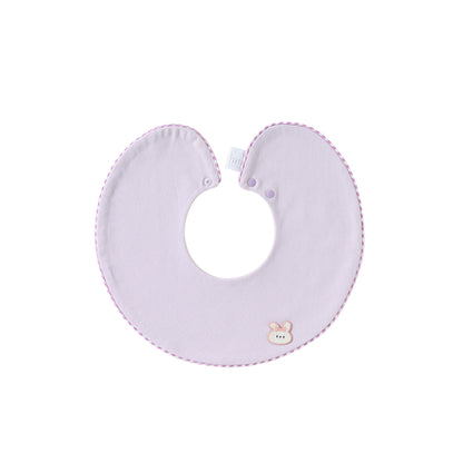 Adorable Animals Cartoon Pattern Cotton Snap-on Round Shaped Bib, MyKids-USA®, Bibs, MyKids-USA - Size/Age - S (0-3Y) - Color - Purple -  -  - TR2604262354-F.