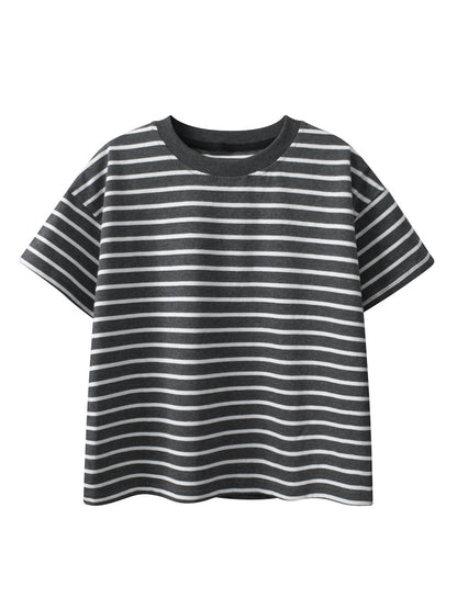 Arrival Children Boys’ Casual Striped Short Sleeves T-shirt in European and American Style for Summer, MyKids-USA®, Baby & Toddler Tops, MyKids-USA - Size/Age - 120 (5-7Y) - Color - Black -  -  - TR2501072320-A