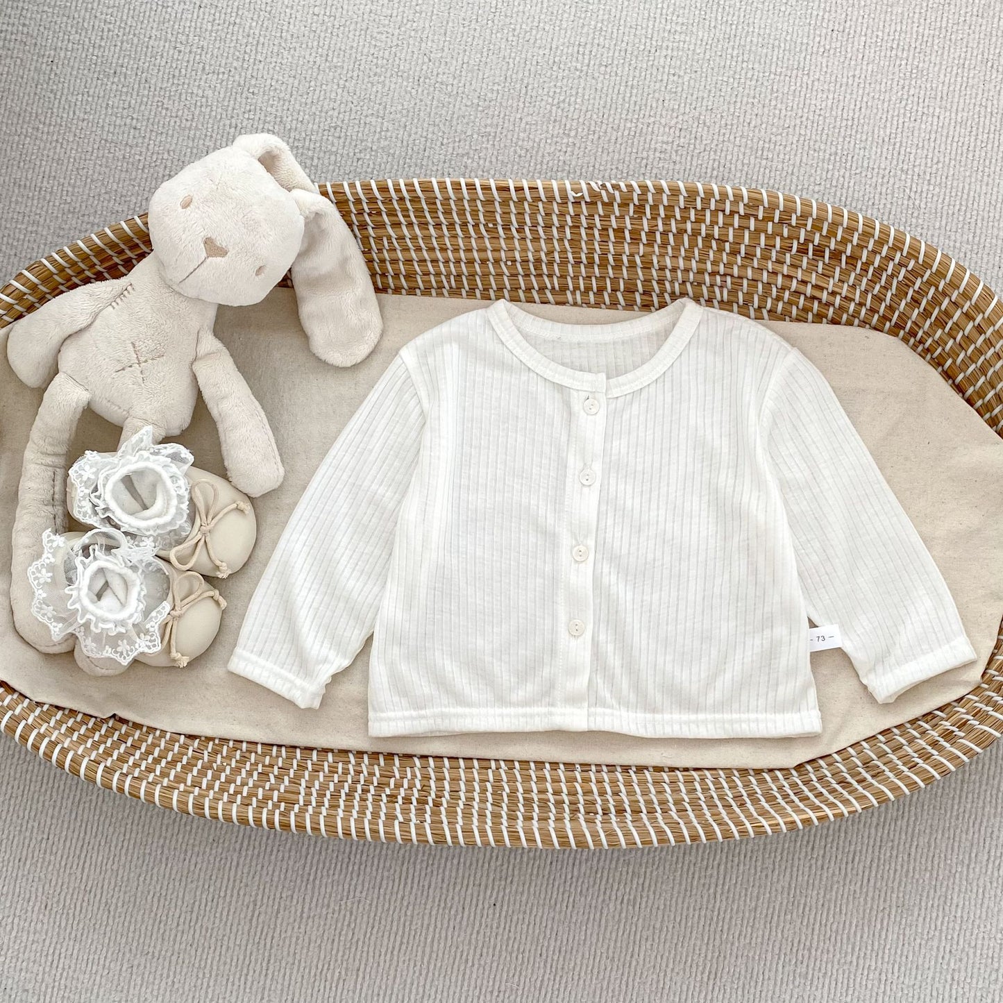 Summer Arrival Baby Girls Simple Long Sleeves Thin Knitted Top, MyKids-USA®, Baby & Toddler Tops, MyKids-USA - Size/Age - 73 (6-9M) - Color - White -  -  - TR2505152211-D