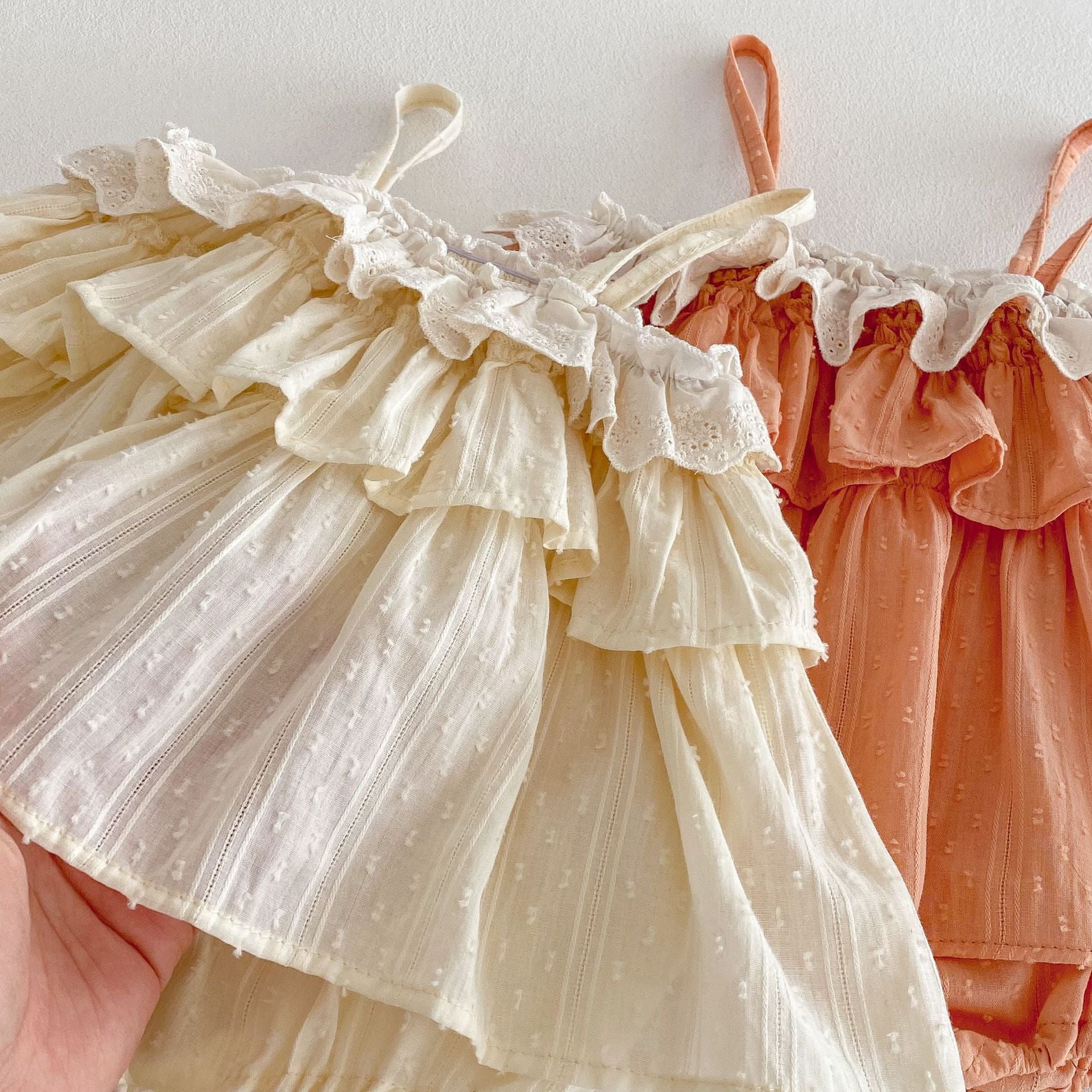 Summer Arrival Baby Girls Ruffle Design Sleeveless Strap Onesies, MyKids-USA®, Baby One-Pieces, MyKids-USA -  -  -  -  -  -  - 