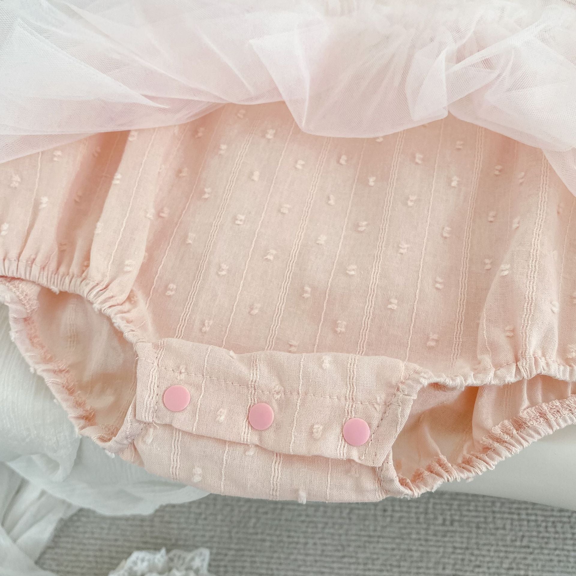 Summer Arrival Baby Girls Sleeveless Dots Pattern Tulle Patchwork Bodysuit, MyKids-USA®, Baby & Children's One-Pieces, MyKids-USA -  -  -  -  -  -  - .