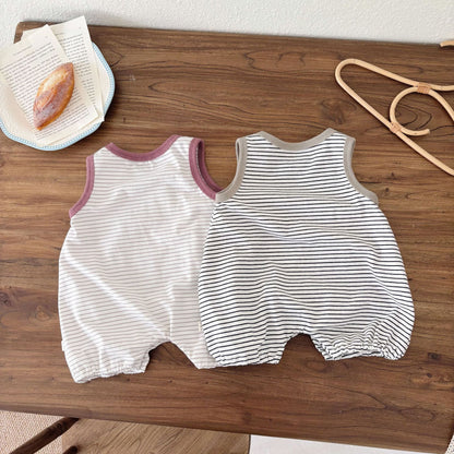 Summer Arrival Baby Unisex Casual Striped Pattern Sleeveless Onesies, MyKids-USA®, Baby One-Pieces, MyKids-USA -  -  -  -  -  -  - 