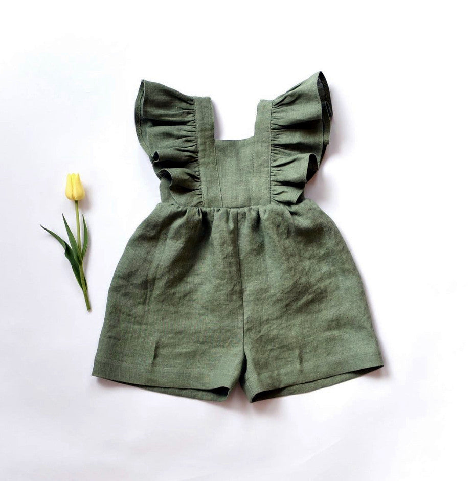 New Arrival Summer Baby Kids Girls Solid Color Simple Dress Design Overalls – Sister Matching Set