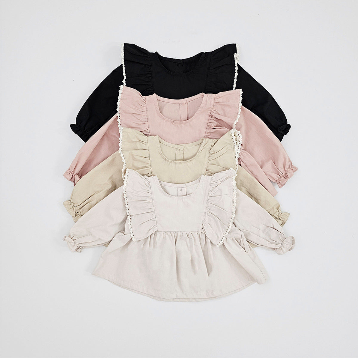 MyKids-USA® Autumn Arrival Baby Girls Long Sleeves Lace Trim Top