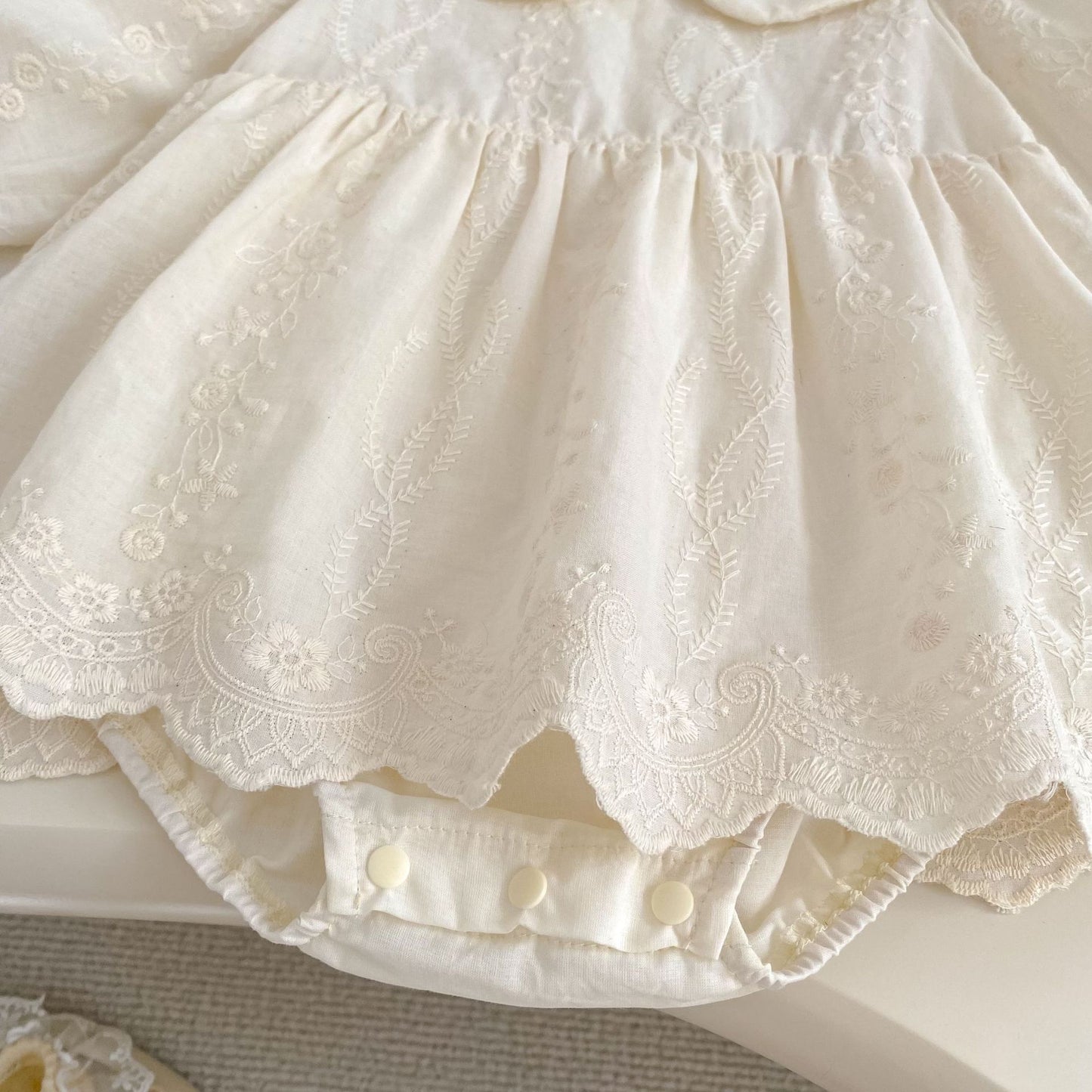 Spring Arrival Baby Girls Long Sleeves Flowers Embroidered Solid Color Bodysuit Dress, MyKids-USA®, Baby & Toddler Dresses, MyKids-USA -  -  -  -  -  -  - .