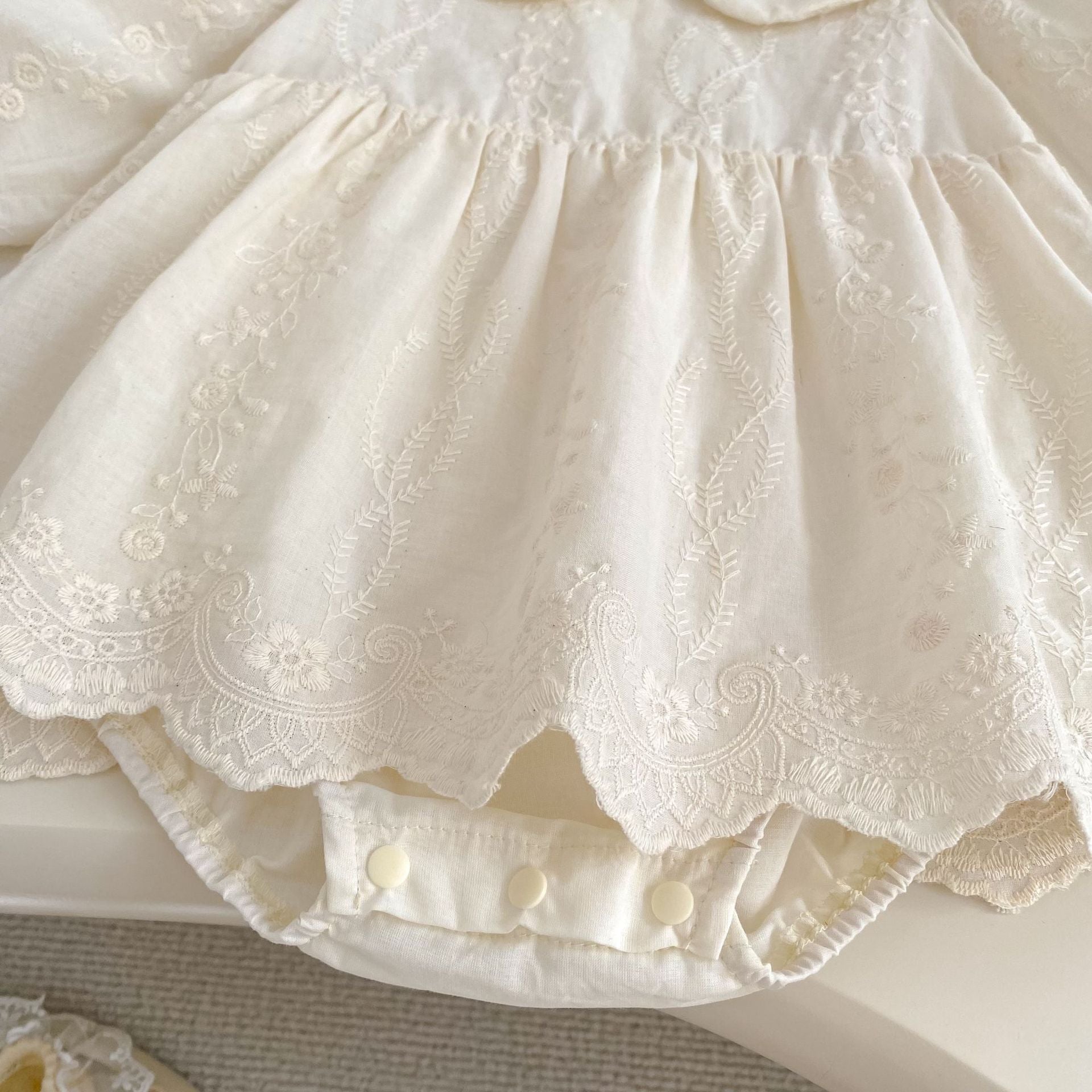 Spring Arrival Baby Girls Long Sleeves Flowers Embroidered Solid Color Bodysuit Dress, MyKids-USA®, Baby & Toddler Dresses, MyKids-USA -  -  -  -  -  -  - .