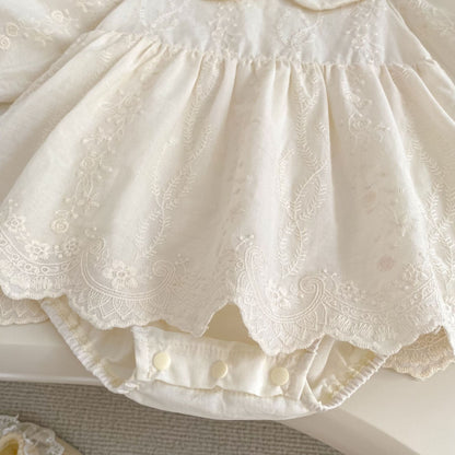 Spring Arrival Baby Girls Long Sleeves Flowers Embroidered Solid Color Bodysuit Dress, MyKids-USA®, Baby & Toddler Dresses, MyKids-USA -  -  -  -  -  -  - .