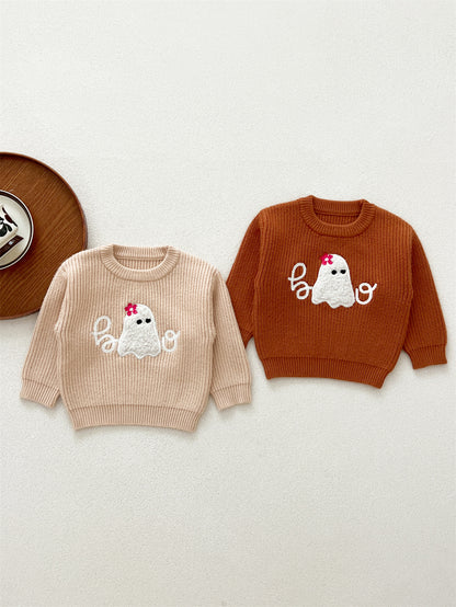 Autumn Arrival Baby Kids Unisex Comfortable Halloween Ghost Pattern Knitted Long Sleeves Pullover, MyKids-USA®, Baby & Toddler Outerwear, MyKids-USA -  -  -  -  -  -  - 