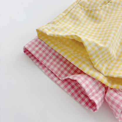 Summer Hot Selling Baby Kids Unisex Short Sleeves Cartoon Printed T-shirt and Plaid Shorts Clothing Set, MyKids-USA®, Baby & Toddler Outfits, MyKids-USA -  -  -  -  -  -  - 