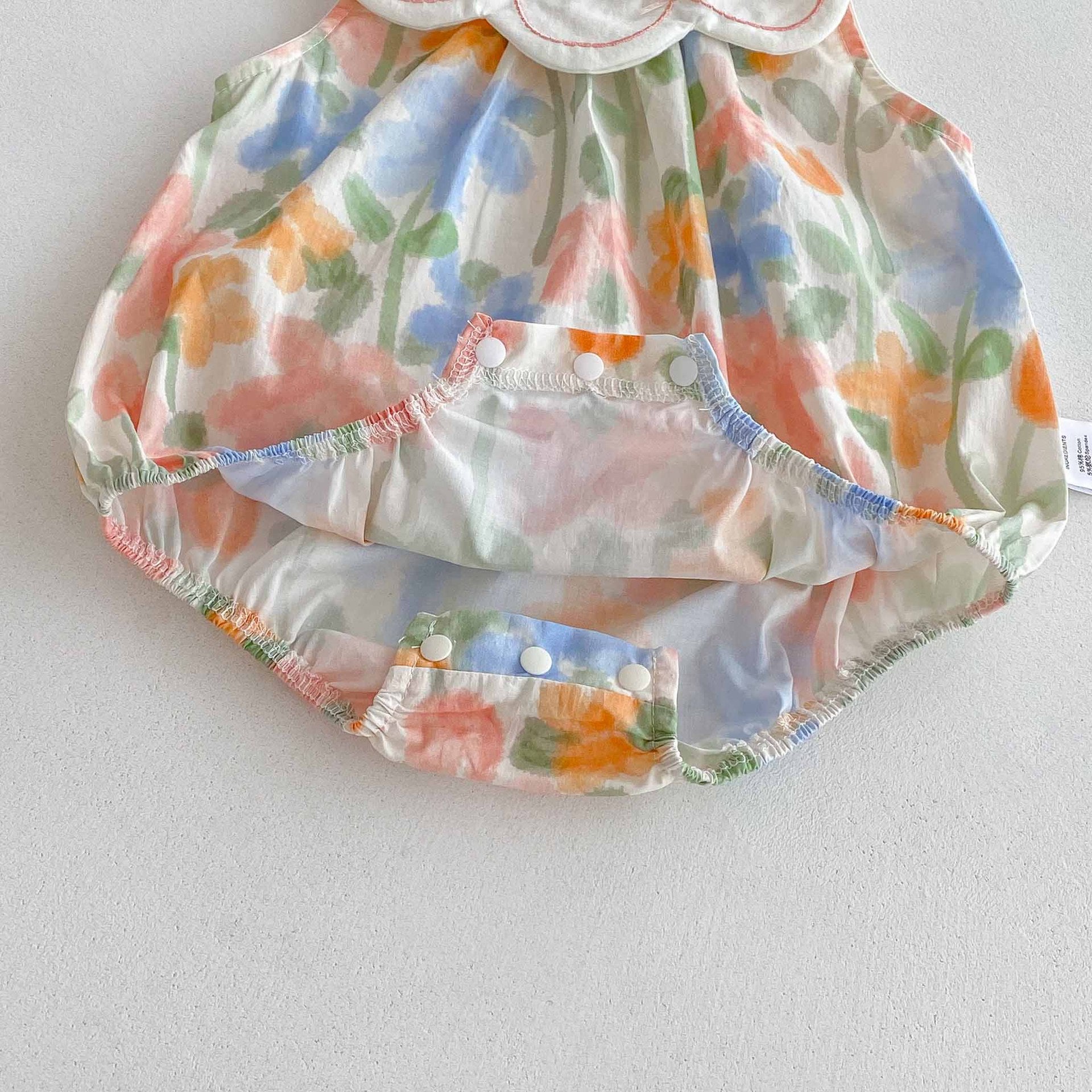 Summer Arrival Baby Girls Cute Sleeveless Colorful Flowers Pattern Onesies with Collar, MyKids-USA®, Baby One-Pieces, MyKids-USA -  -  -  -  -  -  - 