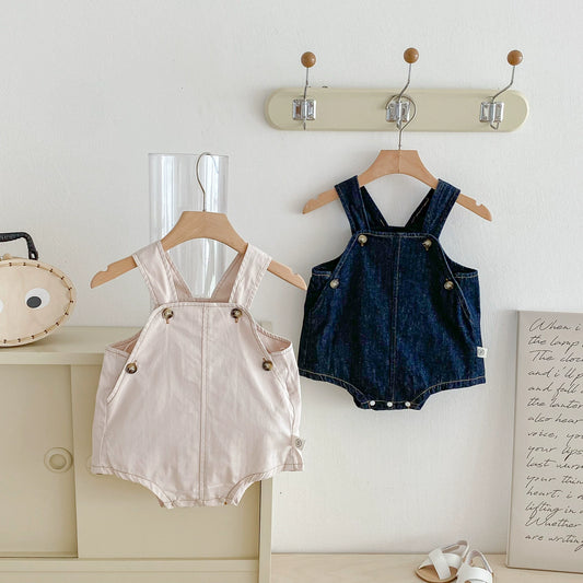 Summer Arrival Baby Unisex Solid Color Sleeveless Onesies Overalls, MyKids-USA®, Baby One-Pieces, MyKids-USA -  -  -  -  -  -  - 