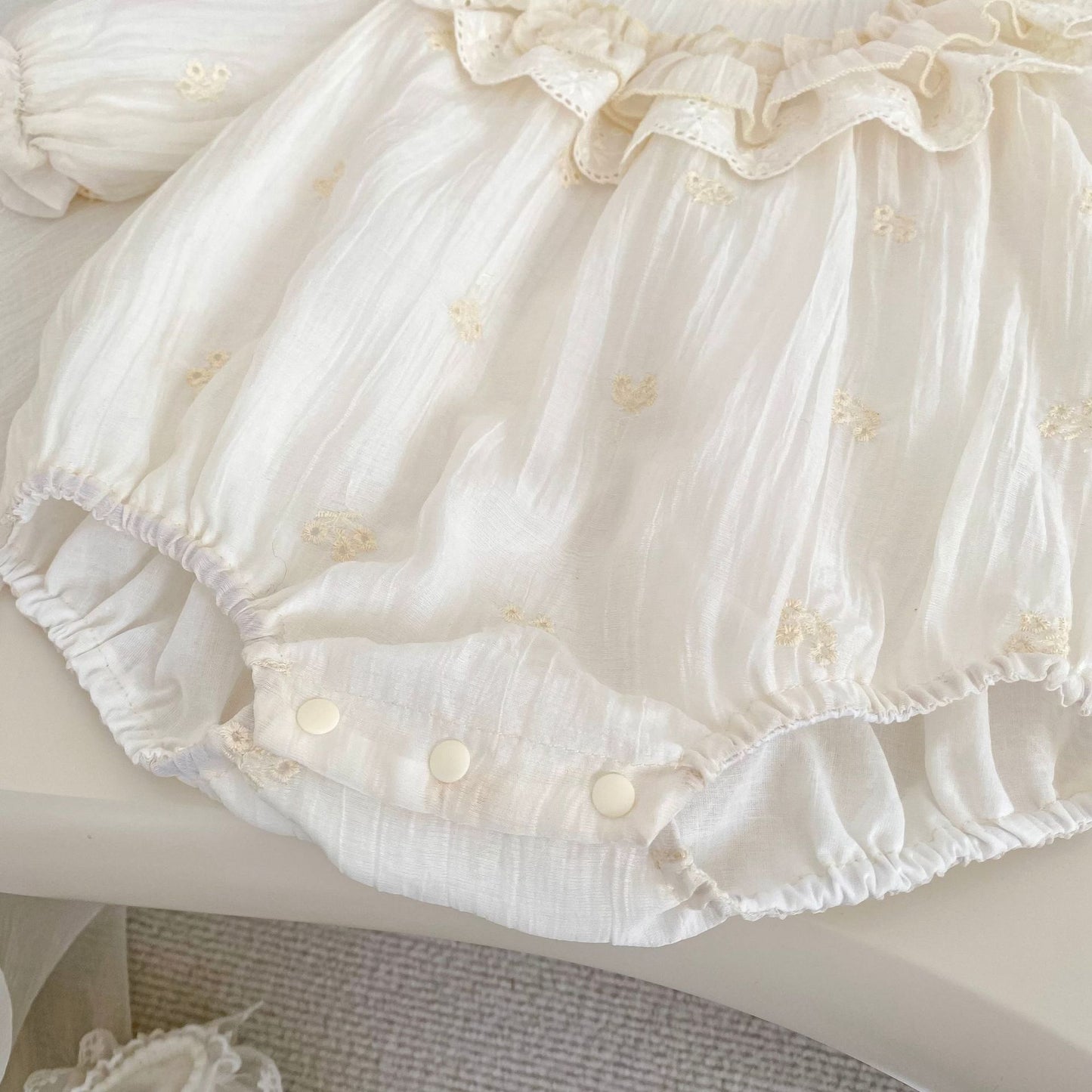 Spring Arrival Baby Girls Long Sleeves Flowers Pattern Ruffle Neck Bodysuit, MyKids-USA®, Bodysuits, MyKids-USA -  -  -  -  -  -  - .
