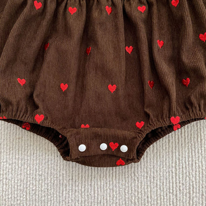 MyKids-USA® Autumn Hearts Pattern Baby Kids Girls Princess Long Sleeves Bodysuit