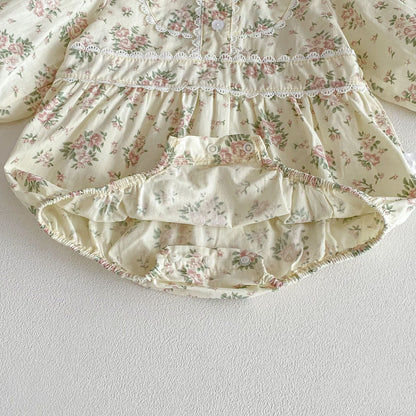 Spring and Autumn Arrival Baby Girls Long Sleeves Cute Floral Bodysuit
