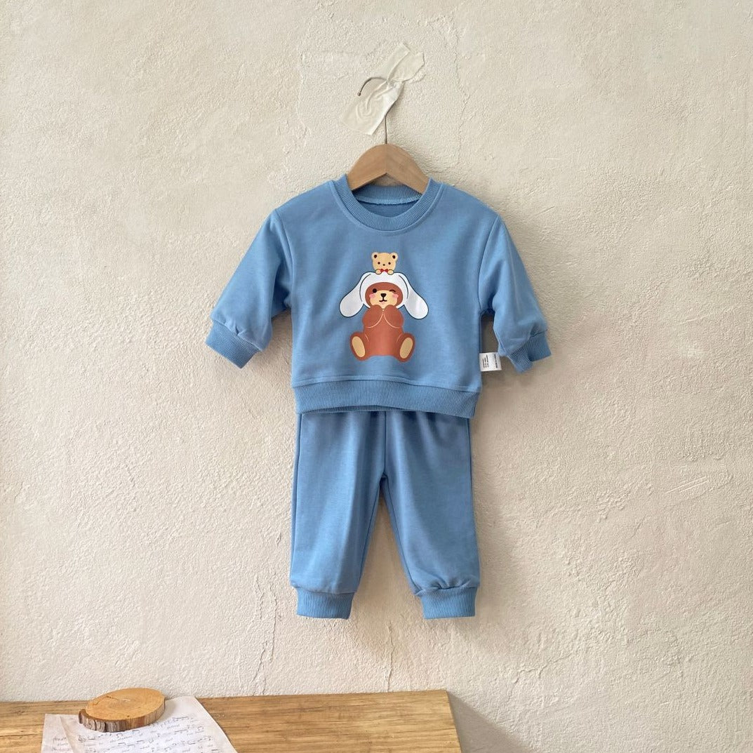 MyKids-USA® Autumn Baby Kids Unisex Long Sleeves Cartoon Pattern Sweatshirt and Pants Clothing Set