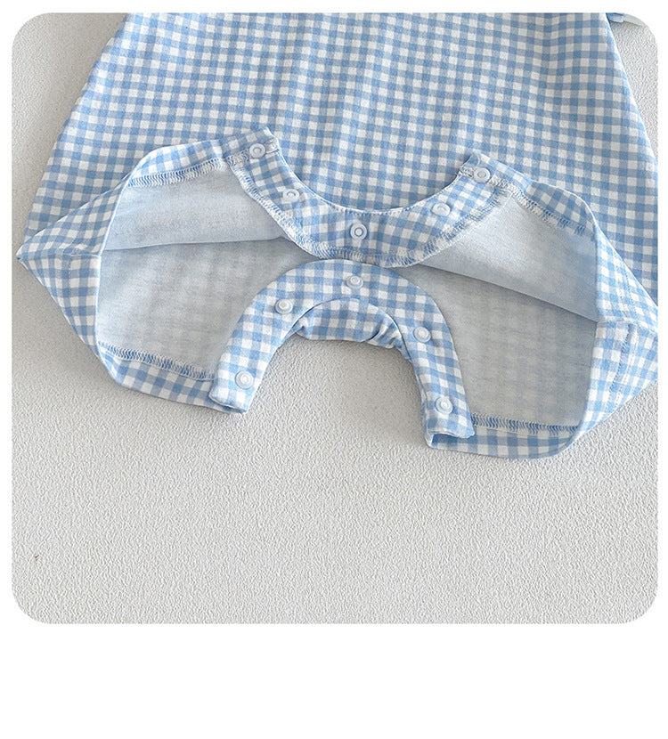 Summer Arrival Baby Short Sleeves Plaid Pattern Turn-down Collar Rompers, MyKids-USA®, Baby & Children's One-Pieces, MyKids-USA -  -  -  -  -  -  - .