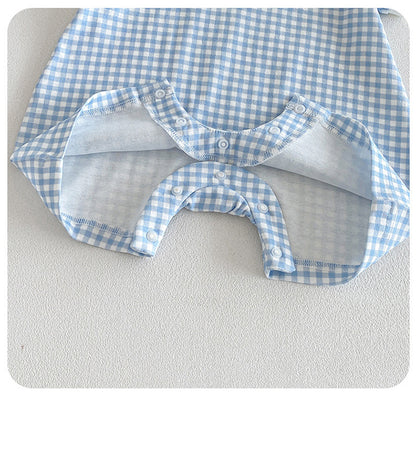 Summer Arrival Baby Short Sleeves Plaid Pattern Turn-down Collar Rompers, MyKids-USA®, Baby & Children's One-Pieces, MyKids-USA -  -  -  -  -  -  - .