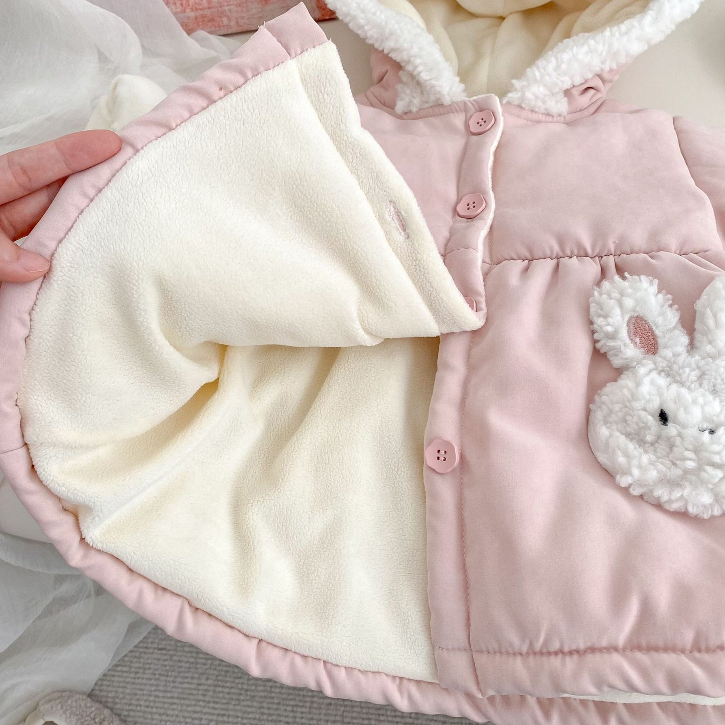 Winter Arrival Baby Kids Girls Rabbits Pattern Long Sleeves Fleece-Lined Coat, MyKids-USA®, Baby & Toddler Coats & Jackets, MyKids-USA -  -  -  -  -  -  - 