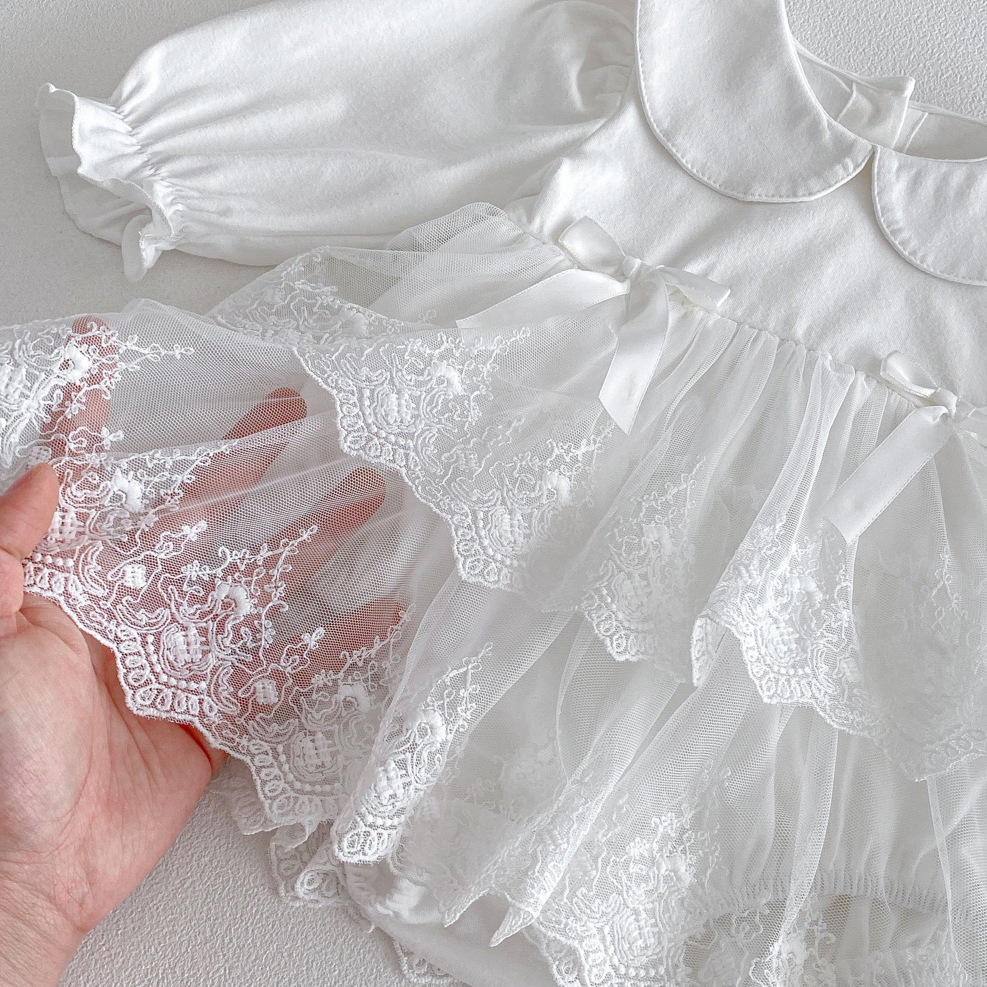 Spring Arrival Baby Girls Long Sleeves Flowers Embroidered Pattern Bodysuit Dress, MyKids-USA®, Baby & Toddler Dresses, MyKids-USA -  -  -  -  -  -  - .