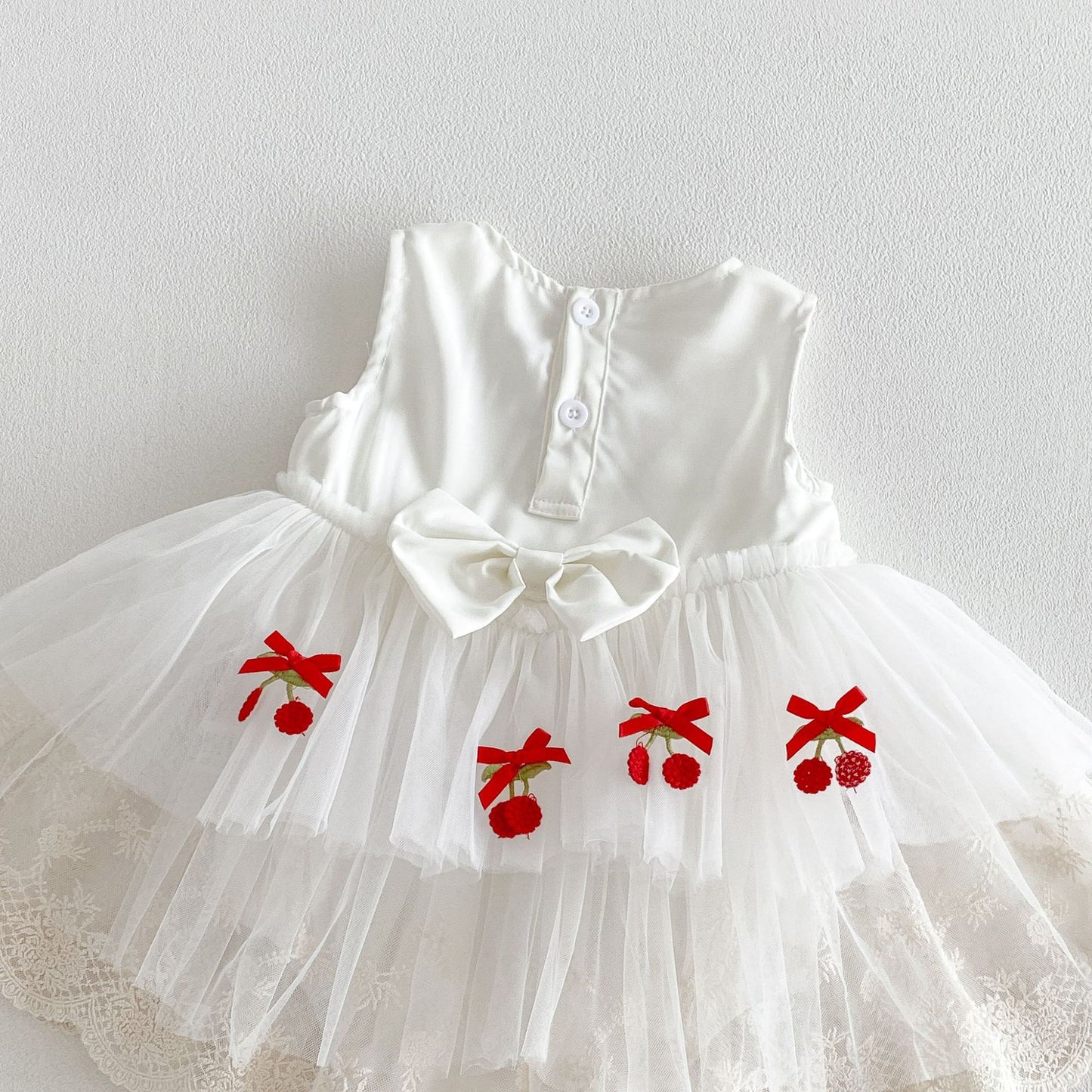 Summer Arrival Baby Girls Sleeveless Cherry Pattern Bodysuit Dress
