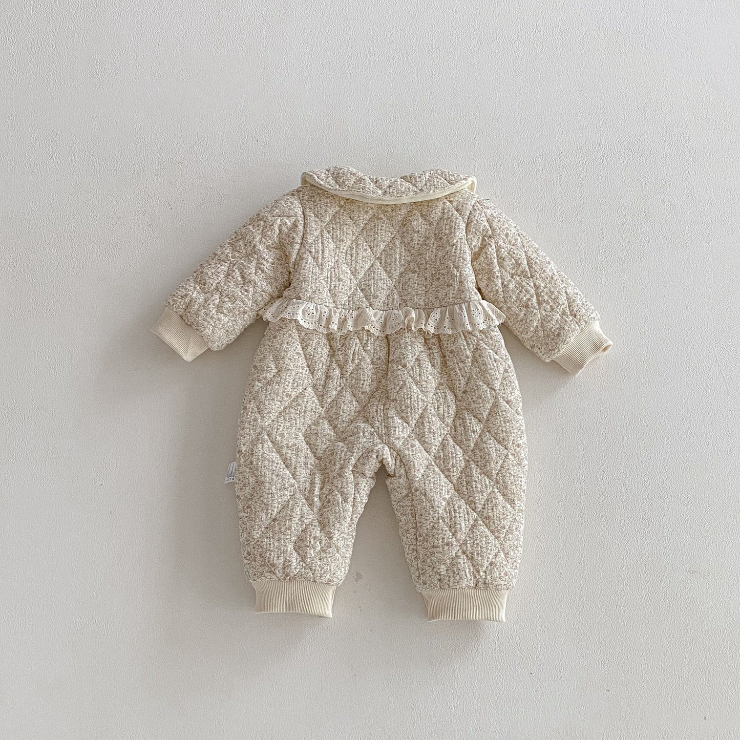 Winter Arrival Baby Girls Long Sleeves Floral and Argyle Pattern Fleece-line Warm Rompers, MyKids-USA®, Baby One-Pieces, MyKids-USA -  -  -  -  -  -  - 