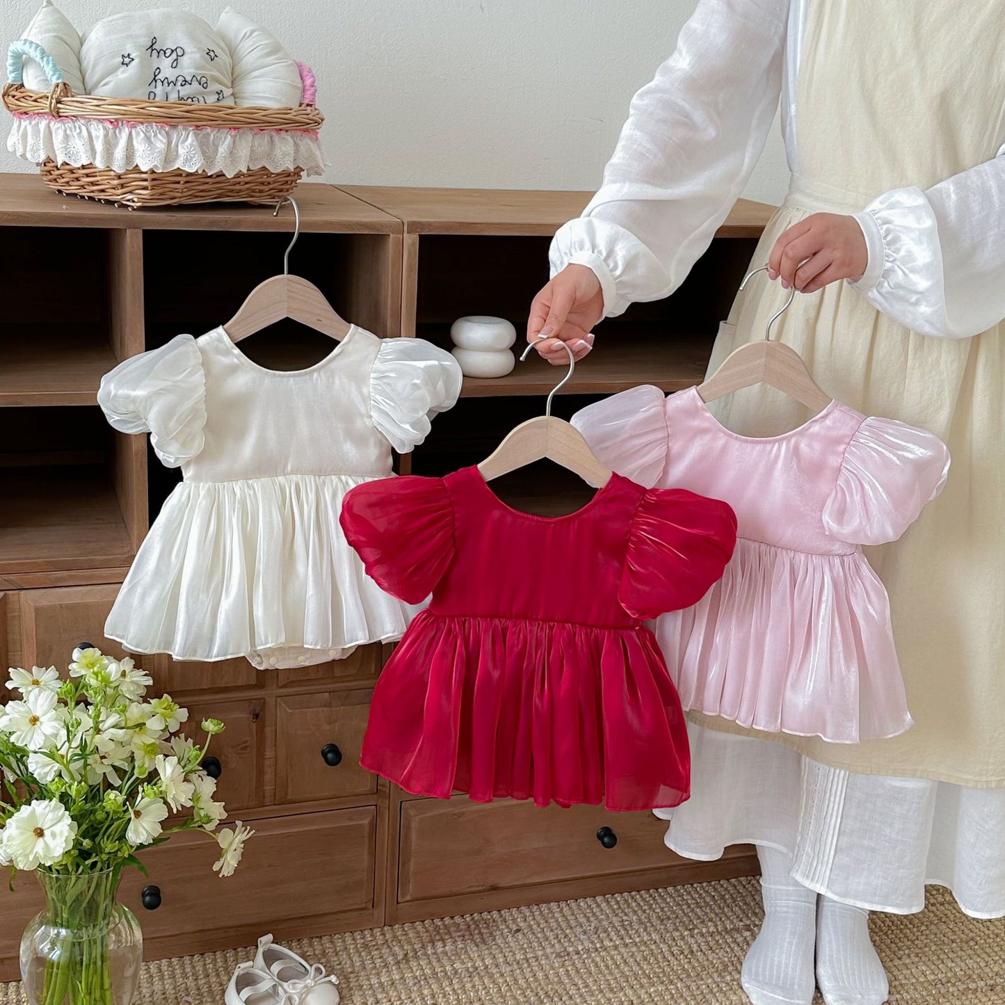 Summer Arrival Baby Girls Short Sleeves Cute Solid Color Bodysuit Dress, MyKids-USA®, Baby & Children's One-Pieces, MyKids-USA -  -  -  -  -  -  - .