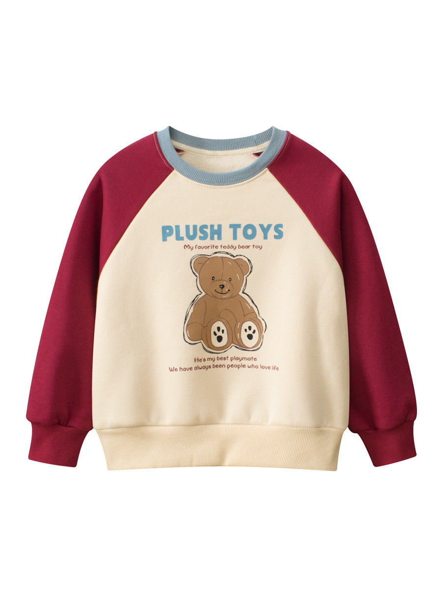 Spring Arrival Kids Girls Cartoon Print Crew Neck Long Sleeves Color Patchwork Top Sweatshirt, MyKids-USA®, Baby & Toddler Outerwear, MyKids-USA -  -  -  -  -  -  - 