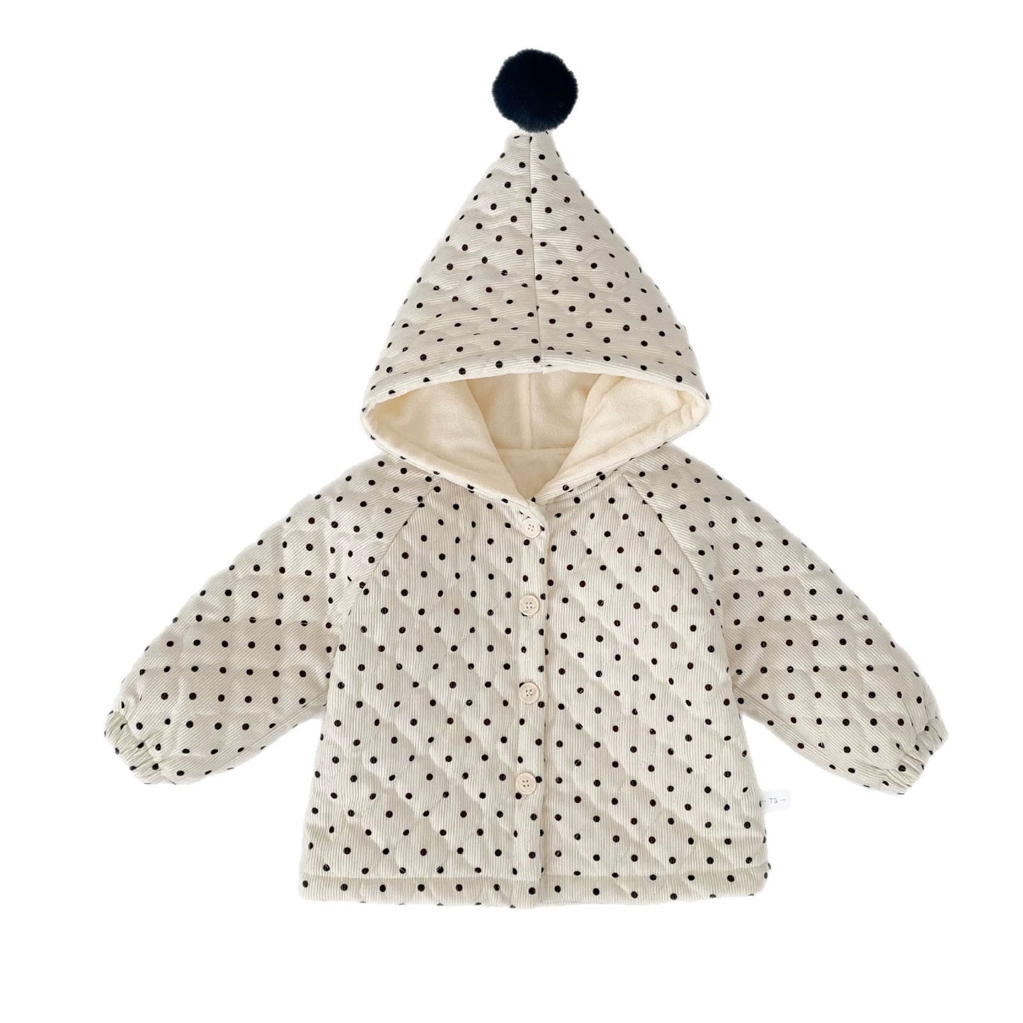 Winter Arrival Baby Kids Unisex Dots Pattern Long Sleeves Fleece-lined Hooded Coat, MyKids-USA®, Baby & Toddler Coats & Jackets, MyKids-USA -  -  -  -  -  -  - 