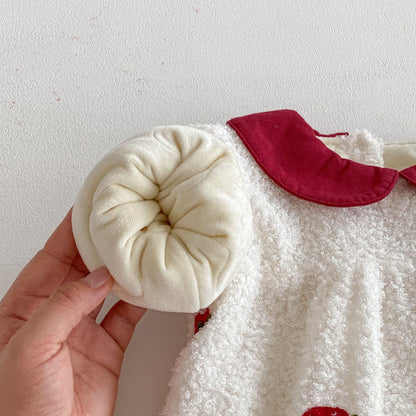 Winter Arrival Baby Girls Long Sleeves Strawberry Pattern Fluffy Warm Onesies, MyKids-USA®, Baby One-Pieces, MyKids-USA -  -  -  -  -  -  - 