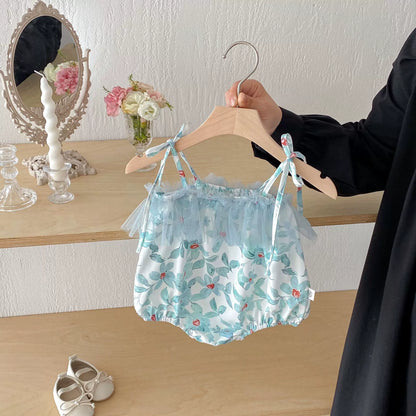 Summer Arrival Baby Girls Cute Floral Pattern Sleeveless Onesies, MyKids-USA®, Baby One-Pieces, MyKids-USA - Size/Age - 66 (3-6M) - Color - Green -  -  - TR2505242131-A