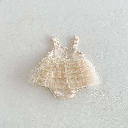 Design Summer Baby Kids Girls Sleeveless Cherry Pattern Tulle Patchwork Bodysuit, MyKids-USA®, Baby & Children's One-Pieces, MyKids-USA -  -  -  -  -  -  - .