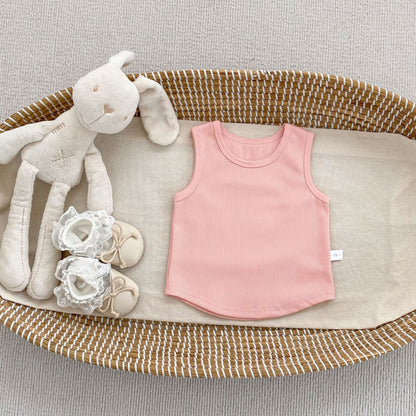 Arrival Summer Baby Kids Girls Solid Color Top Vest, MyKids-USA®, Baby & Children's Tops, MyKids-USA - Size/Age - 73 (6-9M) - Color - Pink -  -  - TR2605112344-D.