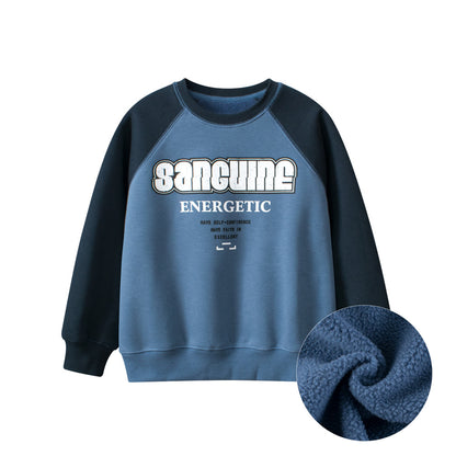 Baby Kids Letters Pattern Crew Neck Long Sleeves Warm Cozy Pullover, MyKids-USA®, Baby & Toddler Outerwear, MyKids-USA - Size/Age - 120 (5-7Y) - Color - Blue -  -  - TR2412092256-A