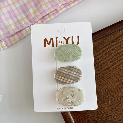 Collection of 3 Versatile Cute Pattern Hair Clips, MyKids-USA®, Hair Pins, Claws & Clips, MyKids-USA - Size/Age - Average Size (0-12Y） - Color - Green -  -  - TR2601231835-C.