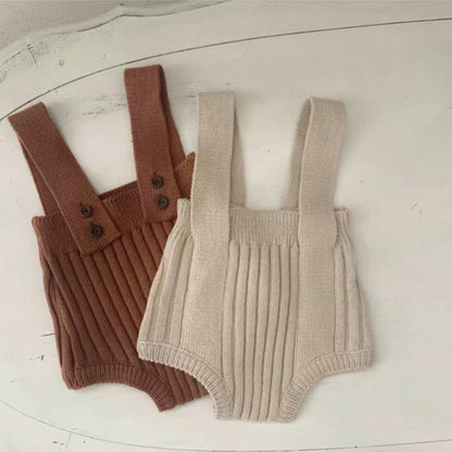 Arrival Autumn and Spring Baby Unisex Simple Solid Color Knitted Sleeveless Bodysuit