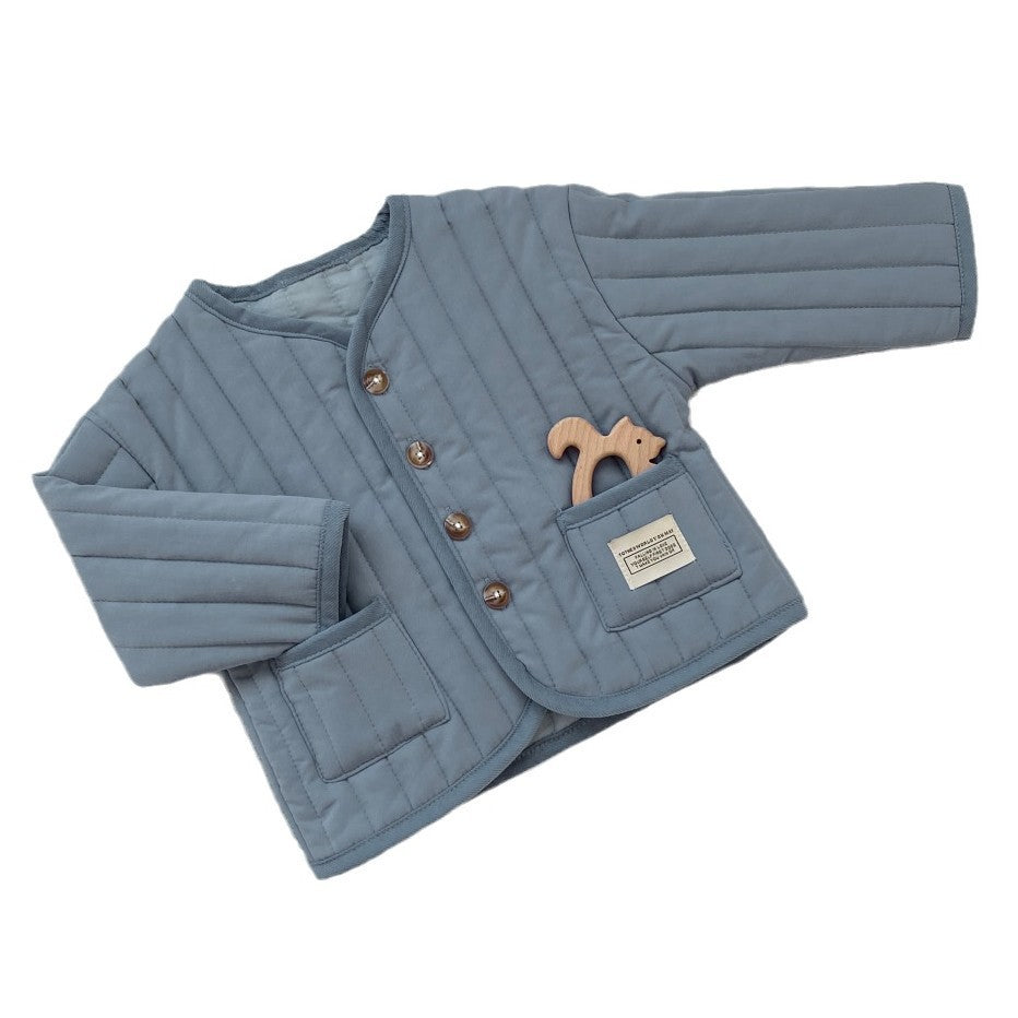 Winter Arrival Baby Unisex Long Sleeves Letters Pattern Cotton-Padded Warm Coat