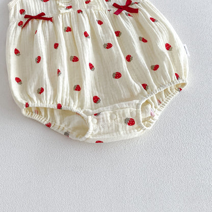 Arrival Summer Baby Kids Girls Sleeveless Fruits Pattern Bodysuit