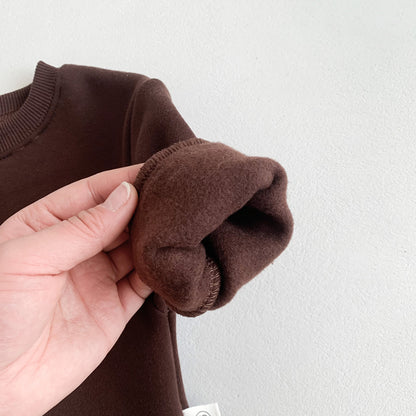 Autumn and Winter Arrival Baby Kids Unisex Long Sleeves Teddy Bear Pattern Fleece-lined Pullover, MyKids-USA®, Sweatshirts, MyKids-USA -  -  -  -  -  -  - 