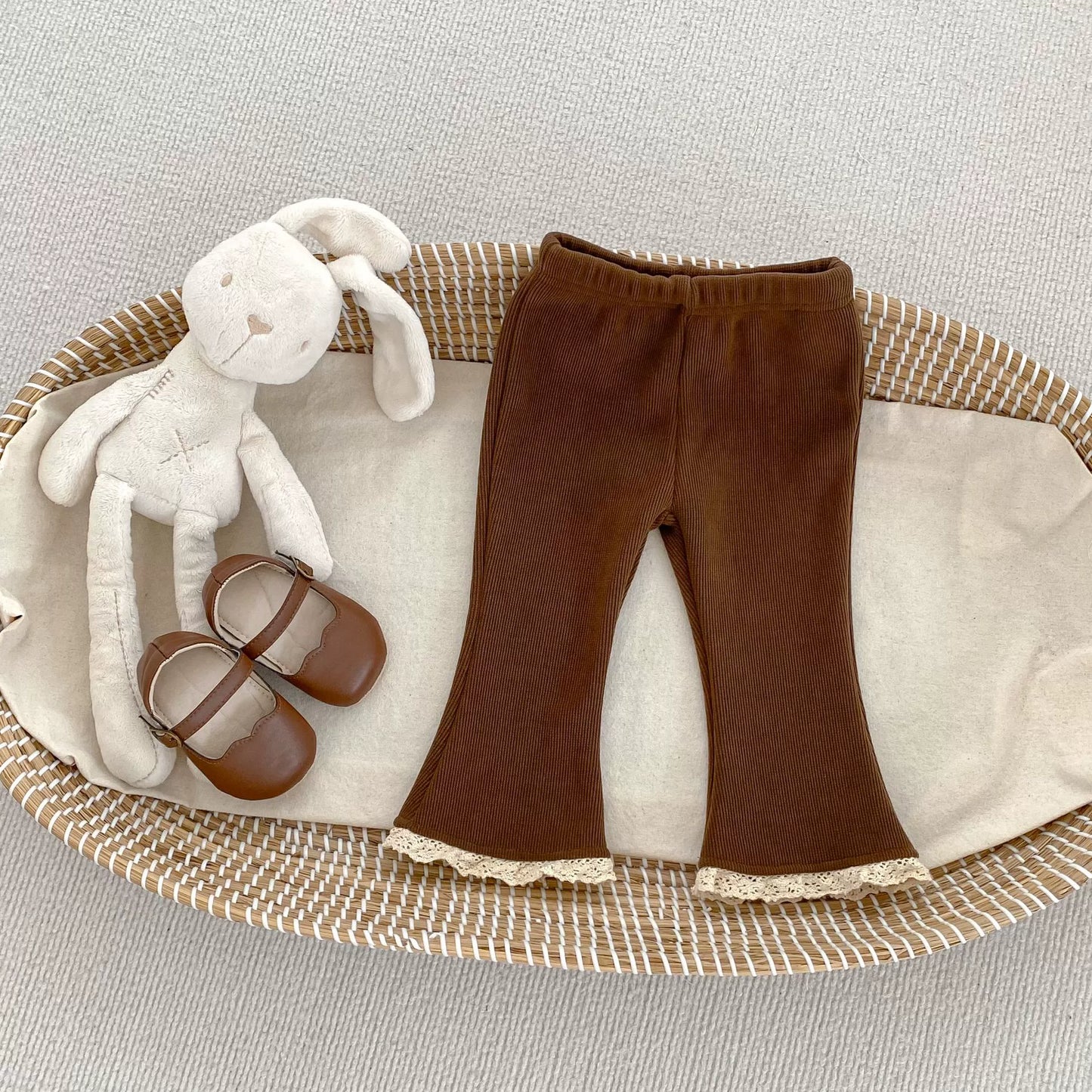 Autumn Arrival Modern Baby Kids Girls Lace Trim Decorated Warm Fleece Pants, MyKids-USA®, Baby & Toddler Bottoms, MyKids-USA - Size/Age - 73 (6-9M) - Color - Brown -  -  - TR2509082307-B