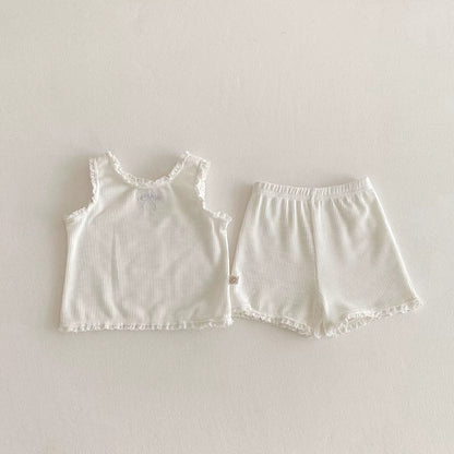 Summer Hot Selling Baby Girls Sleeveless Solid Color Butterfly-bow Embroidered Vest and Plain Shorts Clothing Set, MyKids-USA®, Baby & Toddler Outfits, MyKids-USA - Size/Age - 73 (6-9M) - Color - Beige -  -  - TR2505312103-A